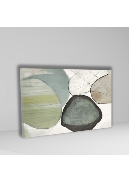 Tekli Yatay Kanvas Tablo Pastel Renkli Soyut Şekiller fiyatları