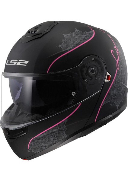 Strobe 2 Lux Mat Siyah-Pembe Kask