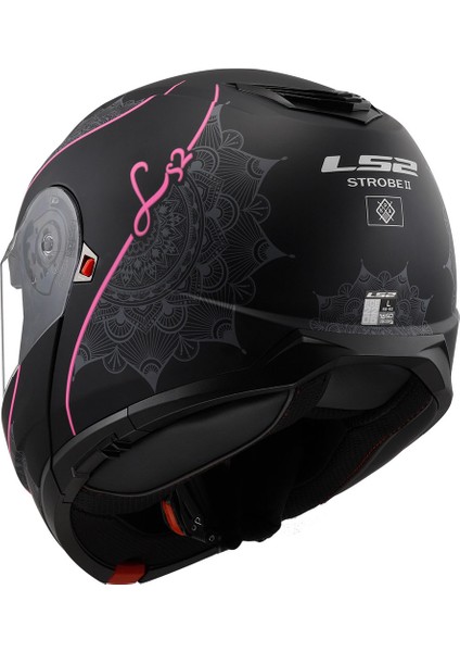 Strobe 2 Lux Mat Siyah-Pembe Kask