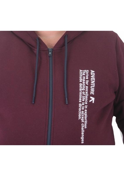Fermuarlı Kapuşonlu Büyük Beden Sweat Adventure 23220 Murdum