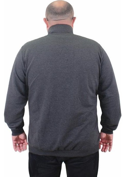 Büyük Beden Basic Mevsimlik Fermuarlı Sweatshirt 22750 Antrasıt fırsatları