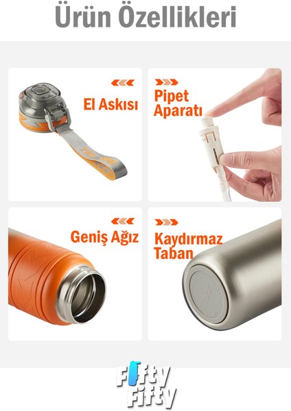 Tkk 500 ml Çelik Termos Çift Kullanım Pipetli/rahat Içim -12/24 Sıcak-Soğuk- Yalıtım -2022500ML