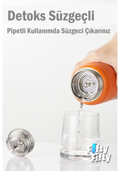 Tkk 500 ml Çelik Termos Çift Kullanım Pipetli/rahat Içim -12/24 Sıcak-Soğuk- Yalıtım -2022500ML