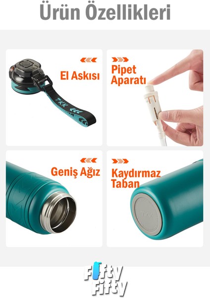 Tkk 500 ml Çelik Termos Çift Kullanım Pipetli/rahat Içim -12/24 Sıcak-Soğuk- Yalıtım -2022500ML fırsatları
