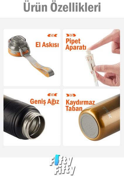 Tkk 500 ml Çelik Termos Çift Kullanım Pipetli/rahat Içim -12/24 Sıcak-Soğuk- Yalıtım -2022500ML