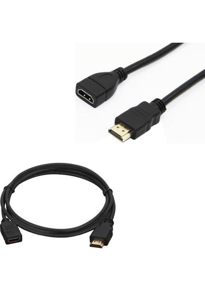 XML Dünyası Erkek Dişi Gold Uçlu 25 cm Uzatma HDMI Kablo (Mini Hd Rec. Için)