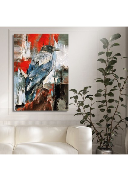 Tekli Dikey Kanvas Tablo Kaliteli Renkli Istanbul Kargası