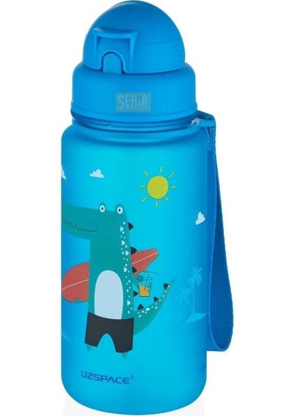 400ML Yeni Koleksiyon Pipetli Sevimli Hayvanlar Desenli Tritan Çocuk Su Matarası