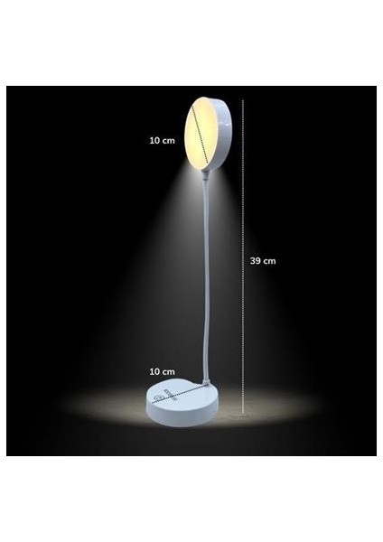 Petinka® Yuvarlak Usbli Dokunmatik 3 Kademeli 360 Derece Özel Göz Korumalı LED Lityum Masa Lambası