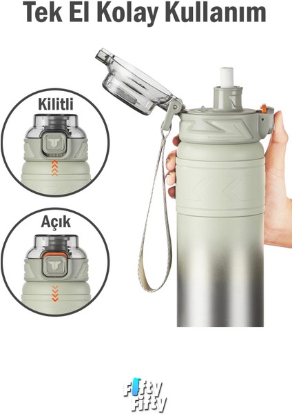 Tkk 900 ml Çelik Termos Çift Kullanım Pipetli/rahat Içim -12/24 Sıcak-Soğuk- Yalıtım -TKK2025900ML