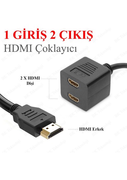 2 Port HDMI Çoklayıcı Kablo 1 Giriş 2 Çıkış