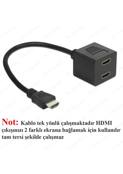 2 Port HDMI Çoklayıcı Kablo 1 Giriş 2 Çıkış