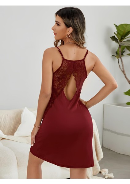 Kadın Cut Out Detaylı Dantelli Şık Tasarım Gecelik 001 modelleri