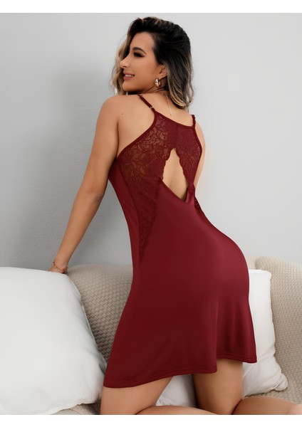 Kadın Cut Out Detaylı Dantelli Şık Tasarım Gecelik 001 indirimleri
