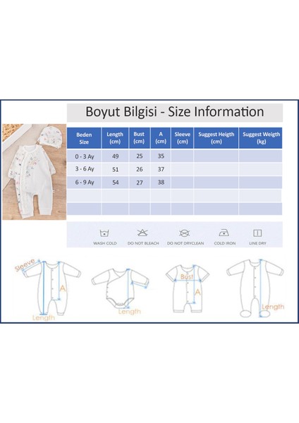 Çiçek Desenli Güpürlü Şapkalı Kız Bebek Tulum Takım