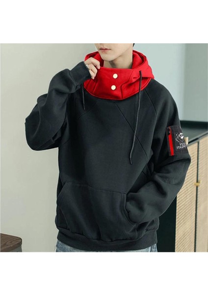 Siyah Anime Jujutsu Kaisen Kapüşonlu Sweatshirt