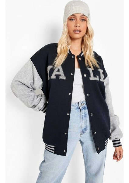 Oversize Yale Bomber Kolej Ceket