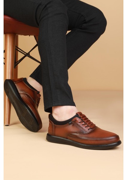 The Dortex DRT6228 Hakiki Deri Ortopedik Topuk Jelli Günlük Erkek Ayakkabı