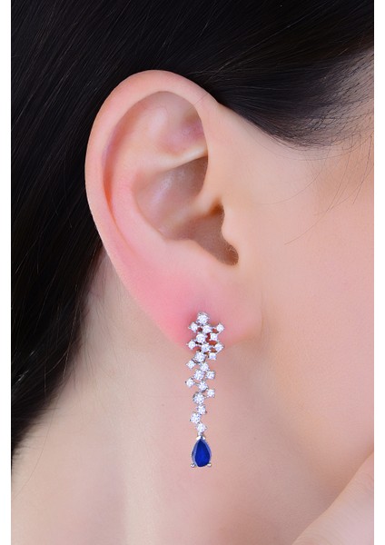 Kadın 925 Ayar Gümüş Damla Salkım Pırlanta Montör Su Yolu Düğün Set fırsatları