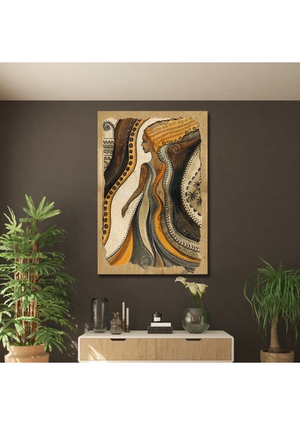 Tekli Dikey Kanvas Tablo Etnik Kıyafetli Mısırlı Kadın