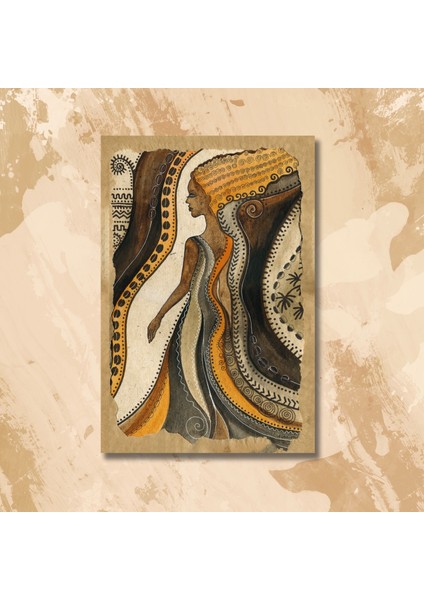 Tekli Dikey Kanvas Tablo Etnik Kıyafetli Mısırlı Kadın modelleri