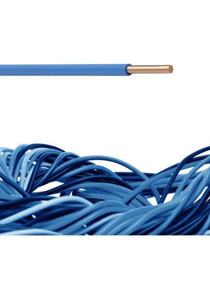 Öznur 2.5 mm Nya Tek Damar Mavi Renk Kablo %100 Bakır 15 Metre