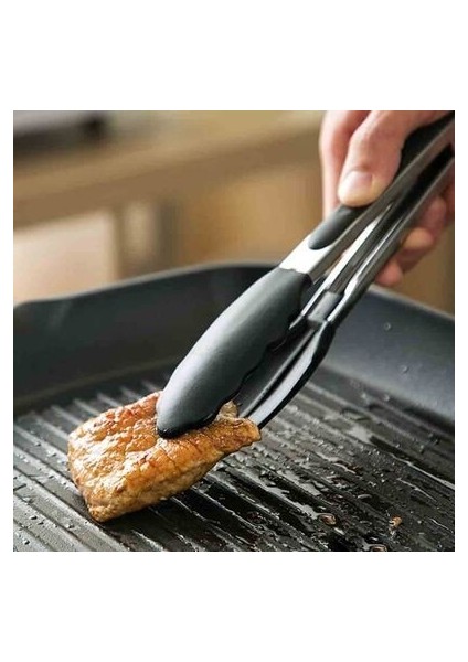 Barbekü Maşası Silikon 30 cm Siyah (Bms-30)