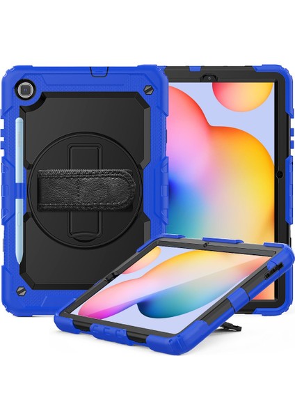 Samsung Galaxy Tab S6 Lite Kılıf Yatay ve Dikey Standlı Askılı Zırh Özellikli Pars Defender Kılıf (Model SM-P610,T615,T617)