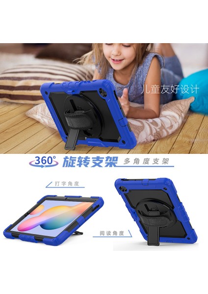 Samsung Galaxy Tab S6 Lite Kılıf Yatay ve Dikey Standlı Askılı Zırh Özellikli Pars Defender Kılıf (Model SM-P610,T615,T617)