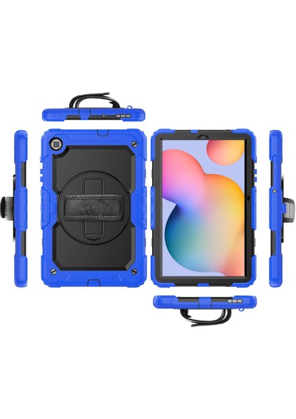 Samsung Galaxy Tab S6 Lite Kılıf Yatay ve Dikey Standlı Askılı Zırh Özellikli Pars Defender Kılıf (Model SM-P610,T615,T617)