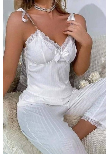 Ip Asklı Pijama Takımı-Beyaz fiyatları