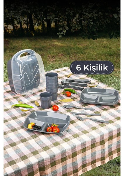 6 Kişilik Çantalı Piknik Seti