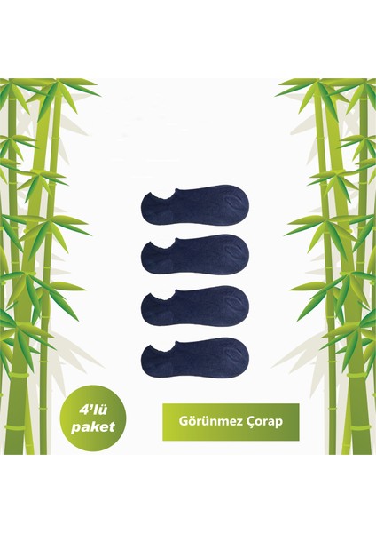 Erkek, Kadın Çorap, Unisex Bambu Kısa Patik Çorap Dikişsiz Düz 4'lü
