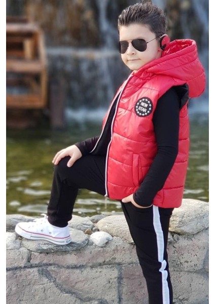 Turuncu Gardrop Enjoy Şişme Yelekli Erkek Çocuk Takım