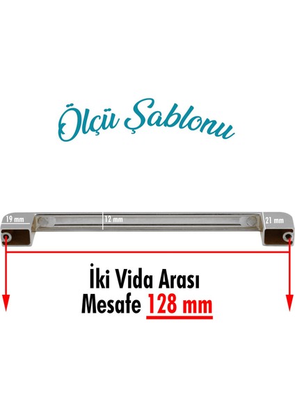 Çekmece Dolap Mutfak Kulpu Kapak Kulbu Metal Kulp Mobilya Krom Renk 128 mm Dolabı Kulpları