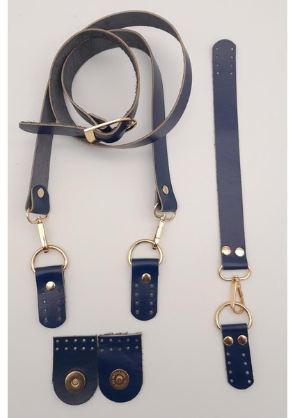 Gerçek Deri Foryouu Model Çanta Deri Seti Lacivert Renk Light Gold Metalli fiyatları