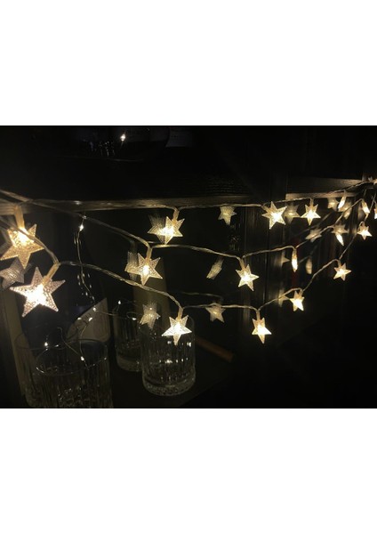 3 Metre LED Işıklı 20'li Yıldız Işık Zinciri Dekoratif Pilli Aydınlatma Ev Dekorasyonu Süsleme Salon Oda Merdiven Balkon Süslemeleri Için Yılbaşı Eğlence Doğum Günlerine Özel Aydınlatma fiyatları