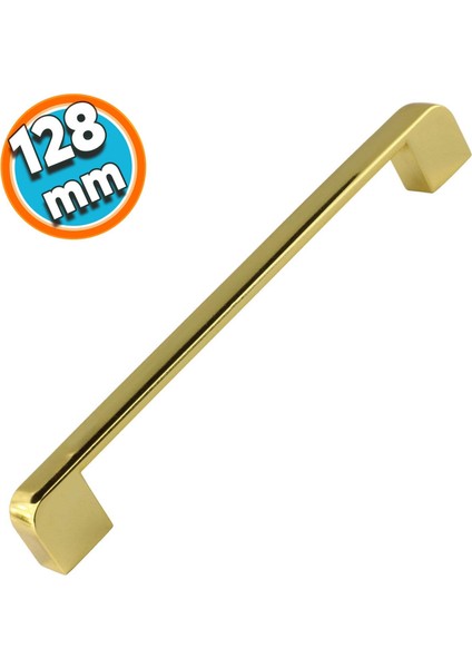 Çekmece Dolap Mutfak Kulpu Kapak Kulbu Metal Kulp Mobilya Gold Renk 128 mm Dolabı Kulpları