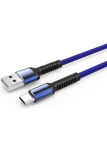 Keten Örgülü Type-C USB Şarj Kablosu (Hızlı Şarj Destekli)-1 mt