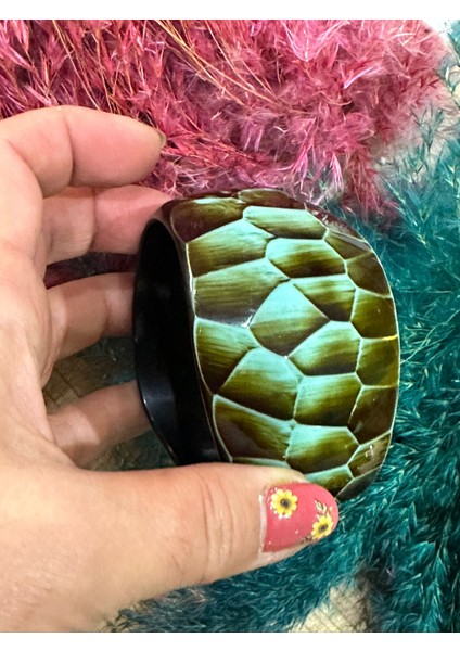 Otantik Işleme Kemik Bilezik Hint Tasarım Çap 7 cm En 5 cm Kadın Bileklik modelleri