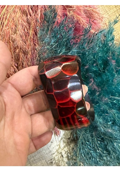 Otantik Işleme Kemik Bilezik Hint Tasarım Çap 7 cm En 5 cm Kadın Bileklik