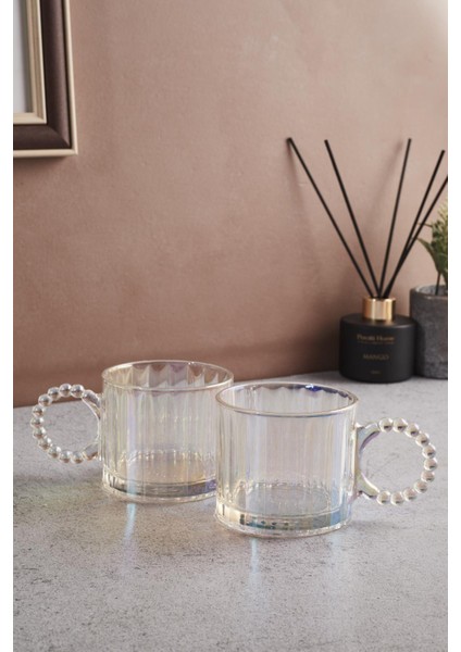 Ringo Line Luster 2'li 325 ml Cam Kupa Boncuklu Kulp Mug modelleri