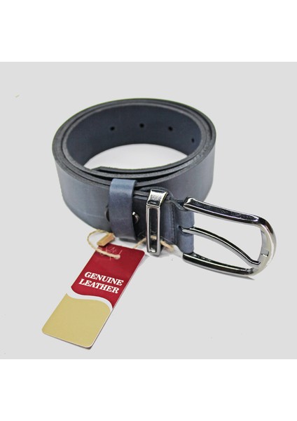 Hakiki Manda Greyzi Deri Lacivert Erkek Kotpantolon Kemeri