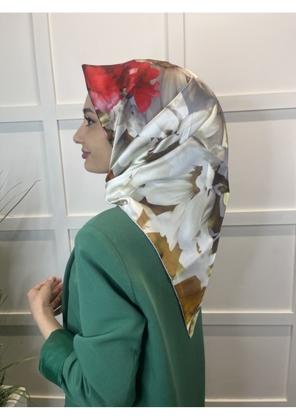 2023 Yaz Yeni Sezon Sura Krep Saten 90X90CM Desenli Ipek Eşarp 6047701 modelleri