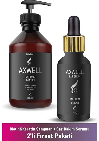 Keratin - Biotın Saç Dökülmelerine Karşı Onarıcı Bakım Şampuanı 250 ml - Onarıcı Bakım Serumu 50 ml