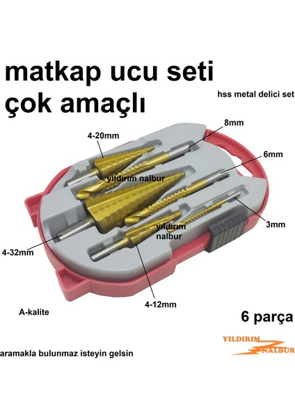 Çok Amaçlı Matkap Ucu Set Hss 6 Parça Metal Delme Ucu