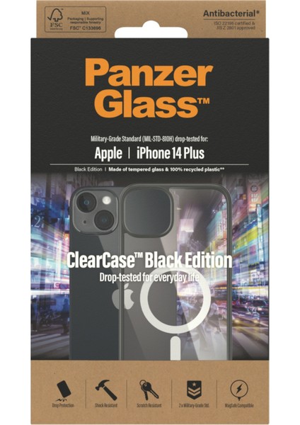 Panzer Glass Clearcase Magsafe Uyumlu Apple iPhone 14 Plus | Siyah