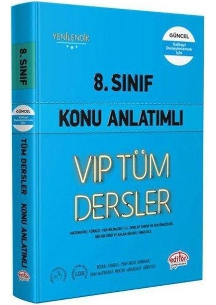 8.sınıf Vıp Tüm Dersler Konu Anlatımlı Mavi Kitap