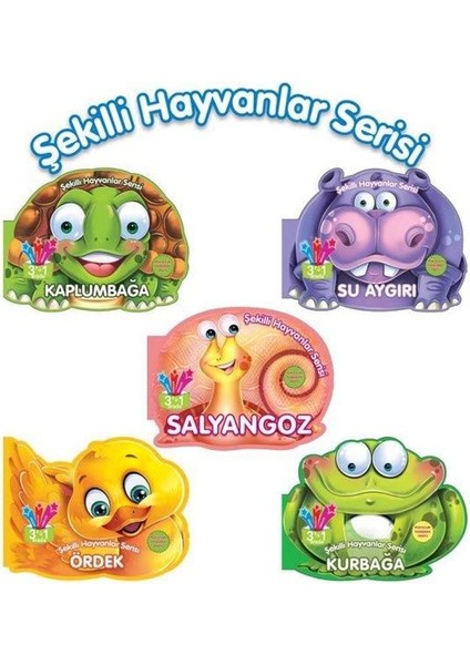 Şekilli Su Hayvanları Serisi Seti 5 Kitap Takım