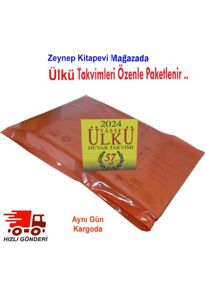 Ülkü Takvimcilik 2024 Vasıf Ülkü Duvar Takvimi ve Atatürklü Bayrak Görselli Özel Baskı Karton(Kod:04)